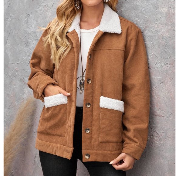 Teddy Lined Corduroy Jacket - Picture 1 of 9